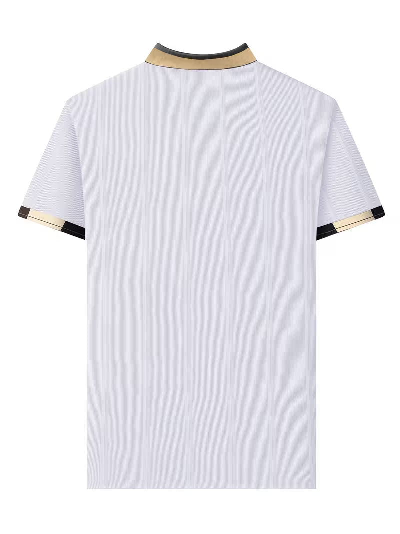 Nouveau polo à manches courtes pour homme, style décontracté, couleur unie