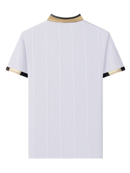 Nouveau polo à manches courtes pour homme, style décontracté, couleur unie