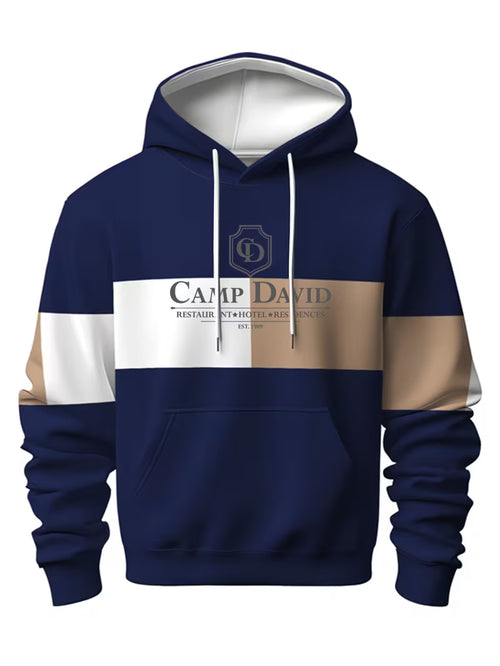 Sweat à capuche homme color-block avec capuche bicolore et motif géométrique