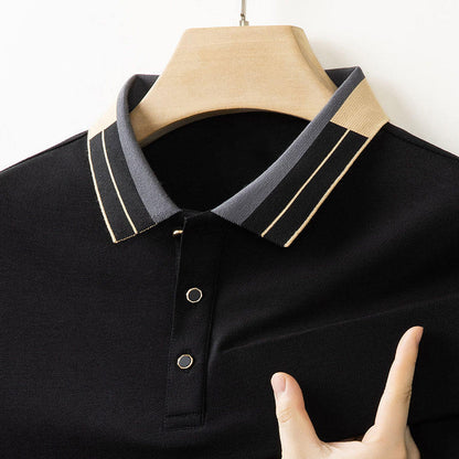 Nouveau polo à manches courtes pour homme, style décontracté, couleur unie