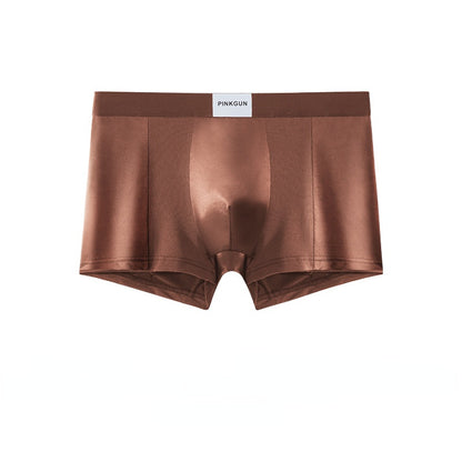 Ensemble de 4 sous-vêtements pour hommes en soie glacée, antibactériens, respirants et confortables, avec short en maille unie.