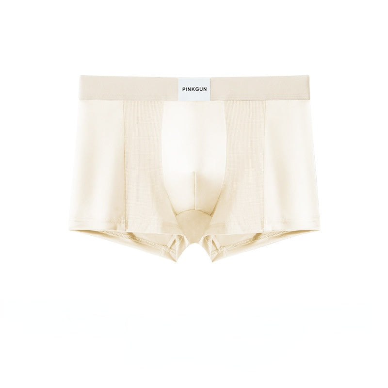 Ensemble de 4 sous-vêtements pour hommes en soie glacée, antibactériens, respirants et confortables, avec short en maille unie.