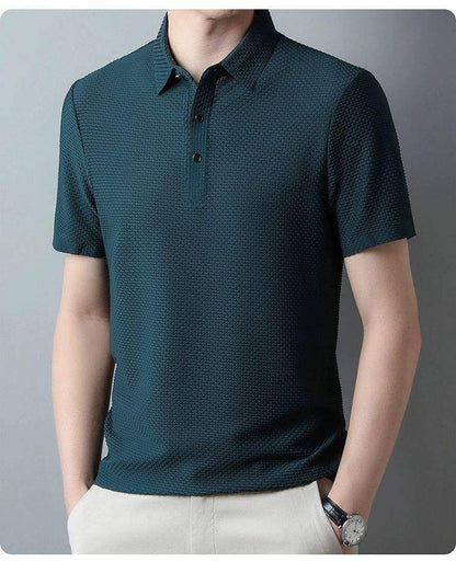 🍃Nouveau T-shirt business en soie, couleur unie