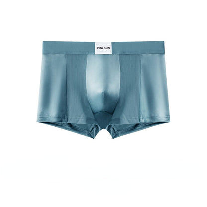 Ensemble de 4 sous-vêtements pour hommes en soie glacée, antibactériens, respirants et confortables, avec short en maille unie.