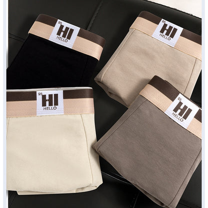 Lot de 4 sous-vêtements en coton pour hommes, boxers à taille élastique