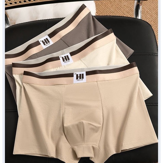 Lot de 4 sous-vêtements en coton pour hommes, boxers à taille élastique