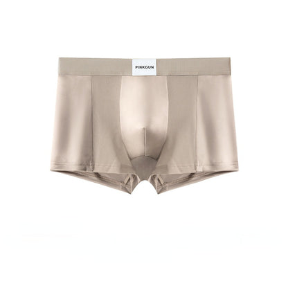 Ensemble de 4 sous-vêtements pour hommes en soie glacée, antibactériens, respirants et confortables, avec short en maille unie.