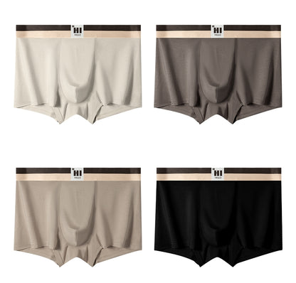 Lot de 4 sous-vêtements en coton pour hommes, boxers à taille élastique