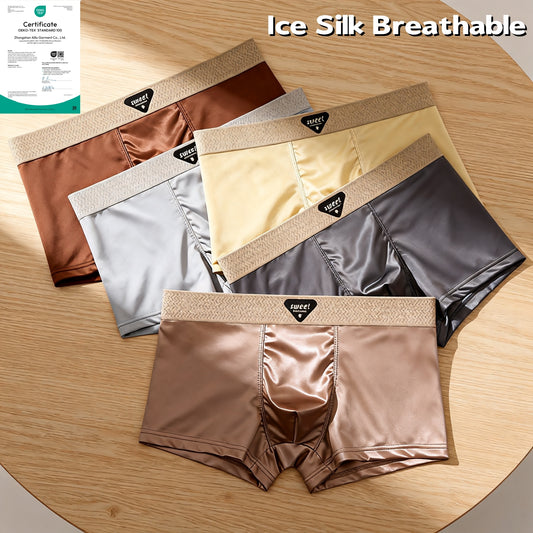 Ice Silk Knitted Men's Boxers Trousers Skin-Friendly Breathable Cross-Border Men's Briefs