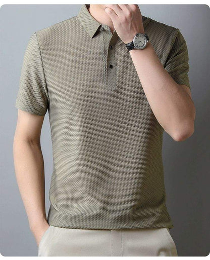 🍃Nouveau T-shirt business en soie, couleur unie