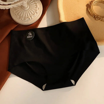lot de 5 Culottes 💖 taille mi-haute sans coutures, couleur unie