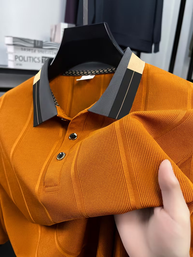 Nouveau polo à manches courtes pour homme, style décontracté, couleur unie